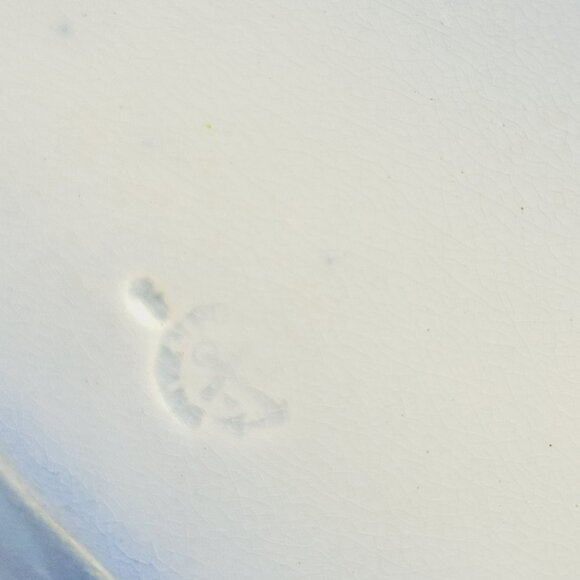 Stunning Antique Davenport Amoy Flow Blue 13" Platter Asian Design, c.1840s - Picture 13 of 15